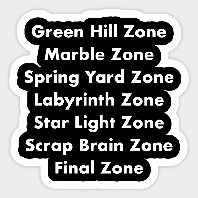 Sonic 1 Zones Sticker by Starpost